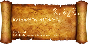 Krizsán Ádám névjegykártya