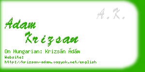 adam krizsan business card